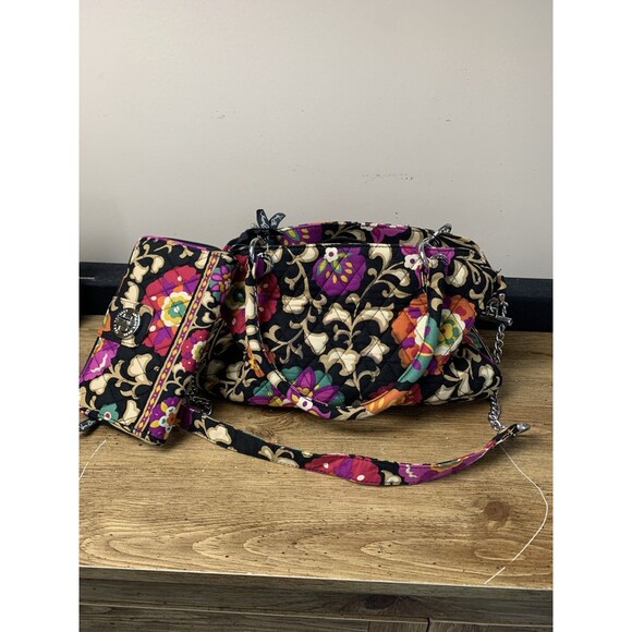 Vera Bradley Suzani Boho Floral Quilted Hand Shoulder Bag With Matching Wallet - Picture 1 of 16